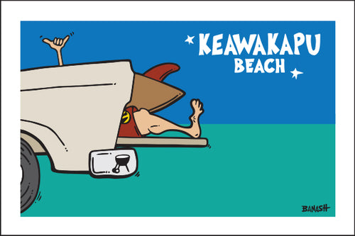 KEAWAKAPU BEACH ~ TAILGATE SURF GREM ~ 12x18
