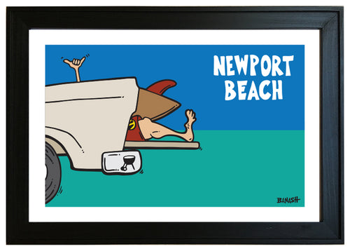 NEWPORT BEACH ~ TAILGATE SURF GREM ~ 12x18