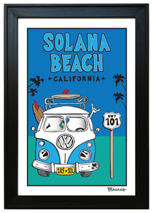 SOLANA BEACH ~ VW BUS GRILL ~ 12x18