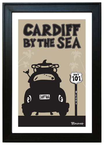 CARDIFF BY THE SEA ~ SURF BUG TAIL ~ 12x18