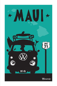 MAUI ~ SURF BUS GRILL ~ HWY 31 ~ SEAFOAM ~ 12x18