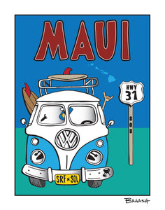 MAUI ~ SURF BUS GRILL ~ HWY 31 ~ LAVA ~ 16x20