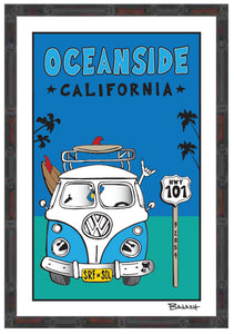 OCEANSIDE ~ SURF VW BUS GRILL ~ 12x18