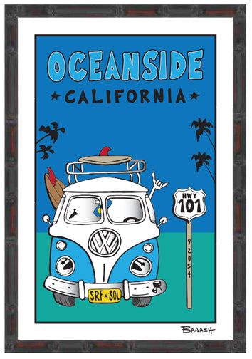 OCEANSIDE ~ SURF VW BUS GRILL ~ 12x18