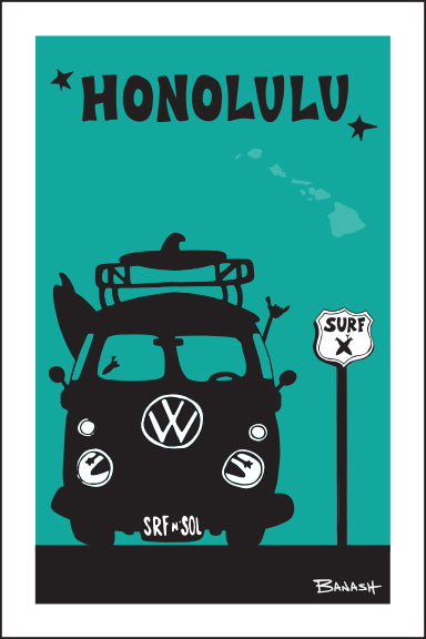 HONOLULU ~ SURF BUS GRILL ~ 12x18