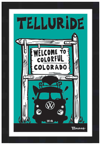 TELLURIDE ~ WELCOME SIGN ~ RIVER BUS ~ 12x18