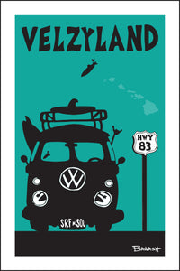 VELZYLAND ~ SURF BUS GRILL ~ 12x18