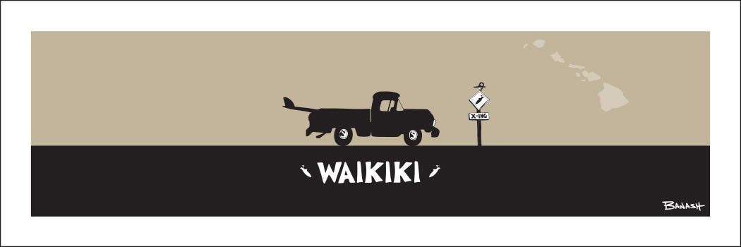 WAIKIKI ~ SURF PICKUP ~ 8x24