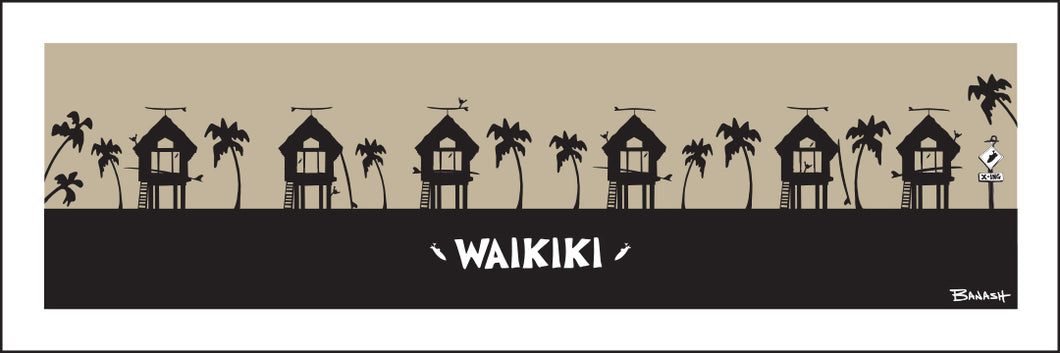 WAIKIKI ~ SURF HUTS ~ 8x24