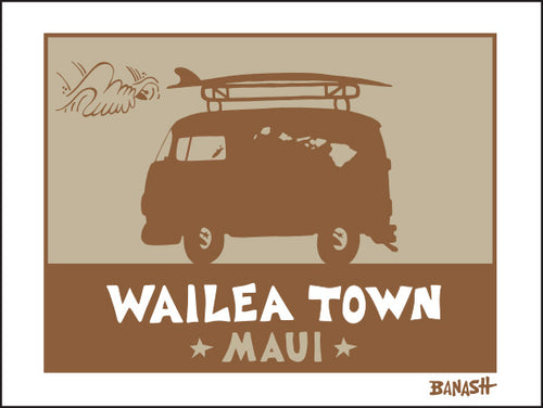 WAILEA TOWN ~ SURF BUS ~ 16x20