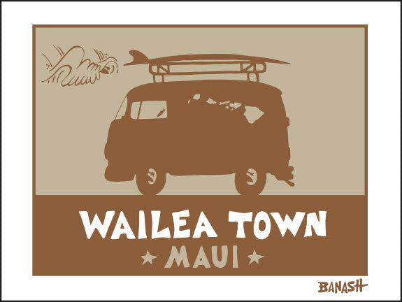 WAILEA TOWN ~ SURF BUS ~ 16x20