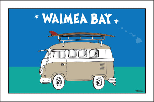 WAIMEA BAY ~ SURF BUS ~ 12x18