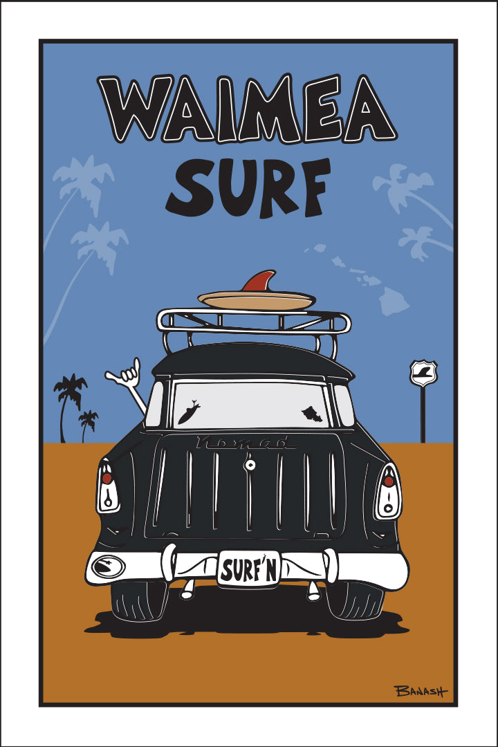 WAIMEA BAY SURF ~ SURF NOMAD TAIL ~ SAND LINES ~ 12x18