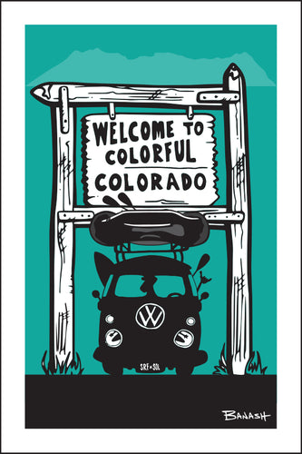 COLORADO ~ WELCOME SIGN ~ RAFT BUS GRILL ~ 12x18