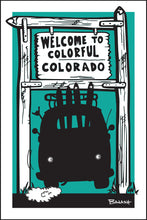 Load image into Gallery viewer, COLORADO ~ WELCOME SIGN ~ SKI BUS TAIL AIR ~ 12x18
