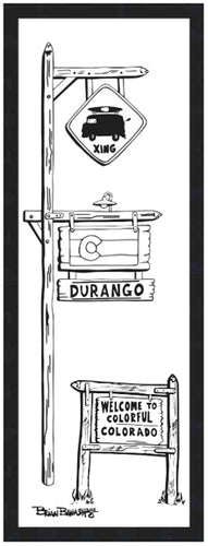 DURANGO ~ KAYAK XING ~ BLACK FRAMED PRINT ~ 8x24