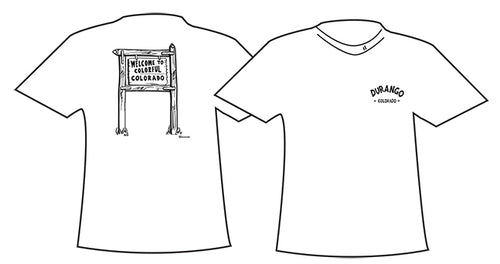 DURANGO ~ WELCOME TO COLORADO SIGN POST ~ T-SHIRT
