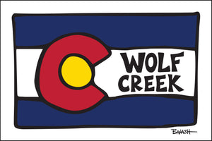 WOLF CREEK ~ COLORADO FLAG ~ LOOSE ~ 12x18